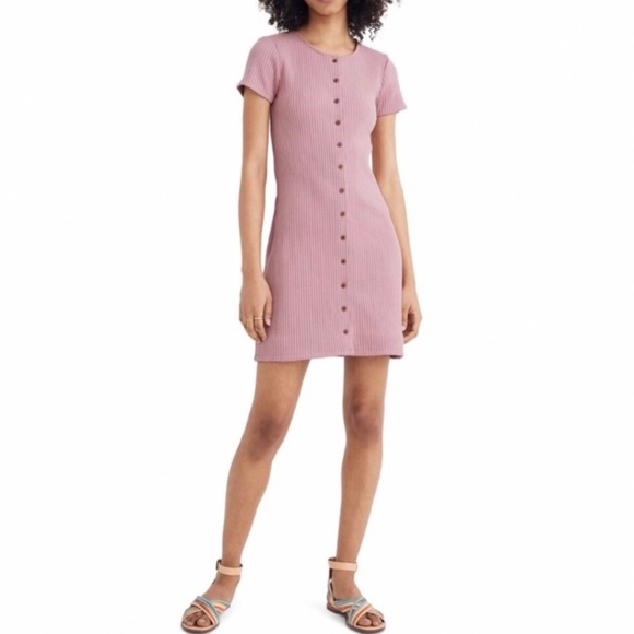Madewell Dresses & Skirts - NEW Madewell Button-Front Ribbed Mini Dress